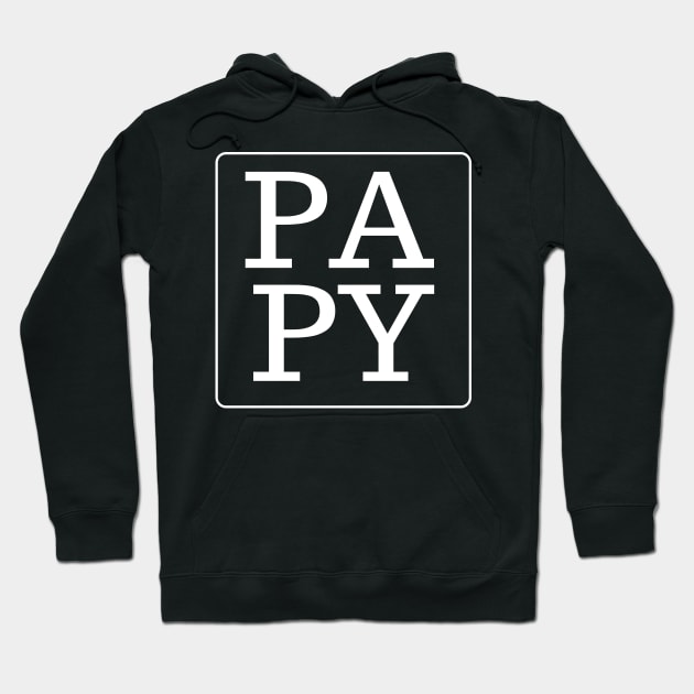 PAPY white text fathers day Hoodie by Ashden